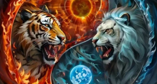 Diamond Painting Tiger und Löwe